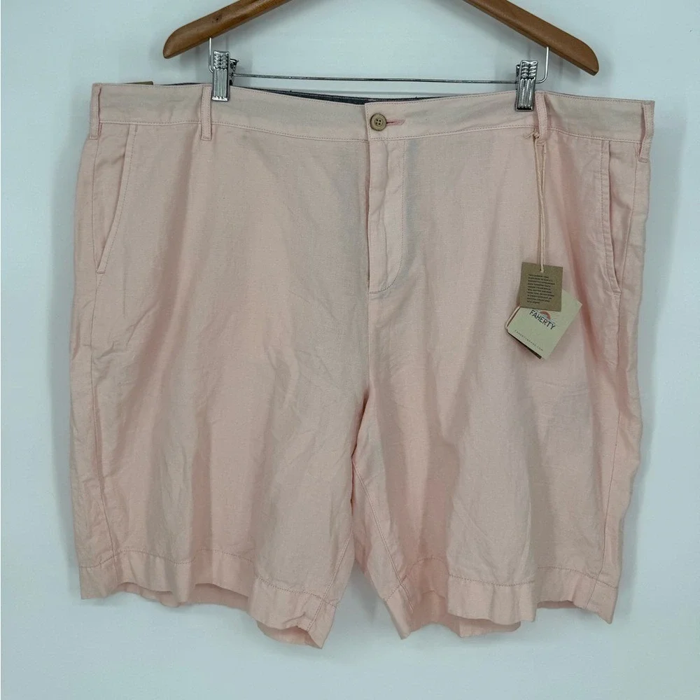 Faherty Men's Malibu Chino Shorts Linen Cotton Blend 9